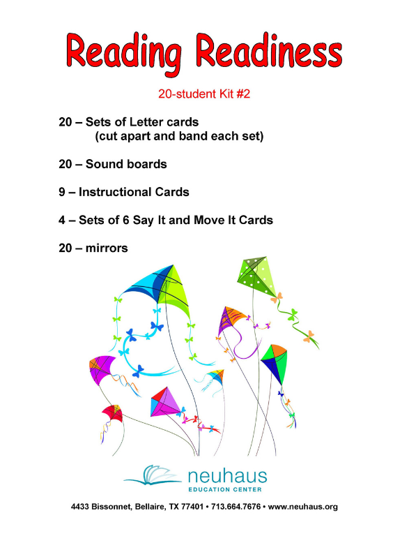 Reading Readiness Kit 2 - 20 Students - Laminated