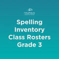 Spelling Inventory Class Rosters Grade 3