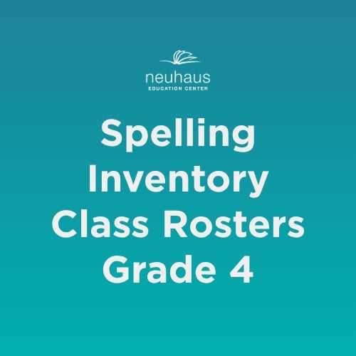 Spelling Inventory Class Rosters Grade 4