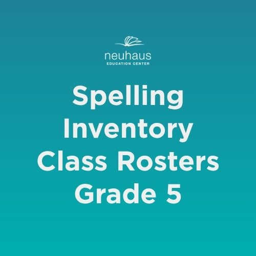 Spelling Inventory Class Rosters Grade 5
