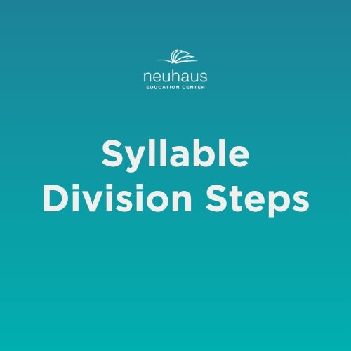 Syllable Division Steps
