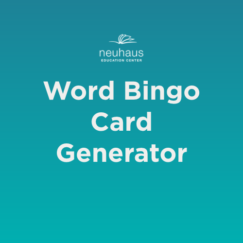 Word Bingo Card Generator
